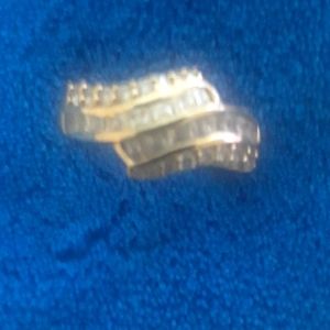 14k cz wedding band